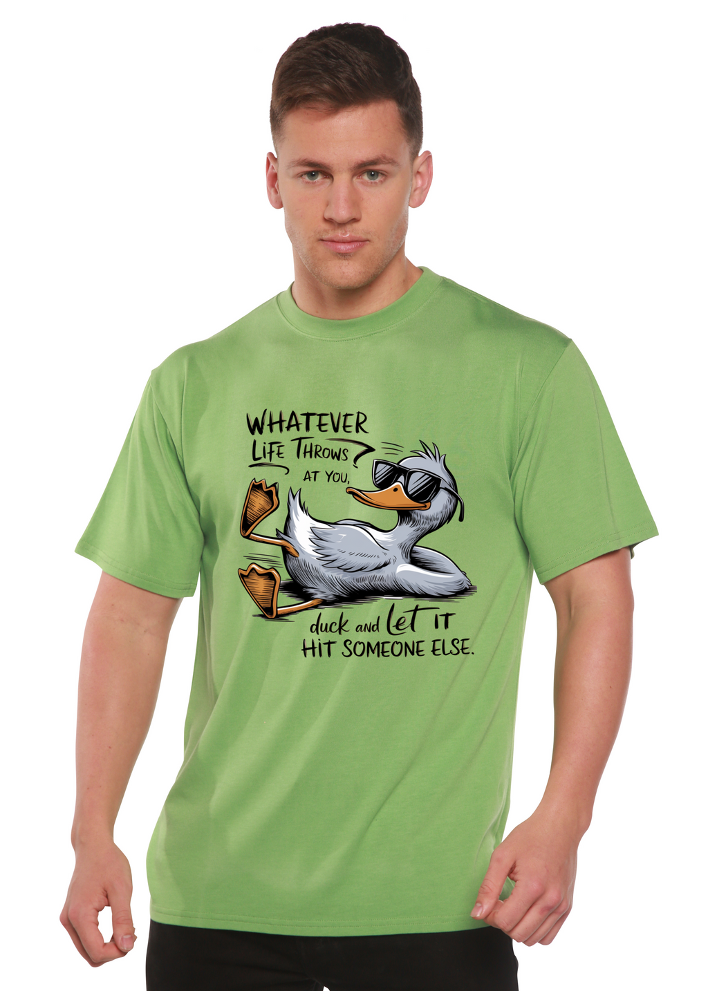 Funny Graphic T-Shirt – Unisex, Bamboo Cotton, Whatever Life Throws
