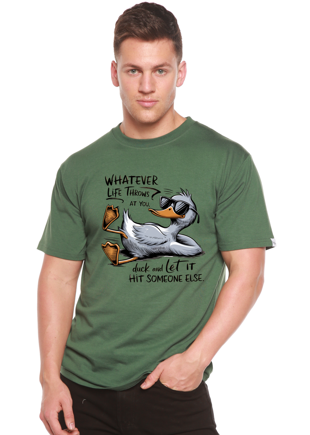 Funny Graphic T-Shirt – Unisex, Bamboo Cotton, Whatever Life Throws
