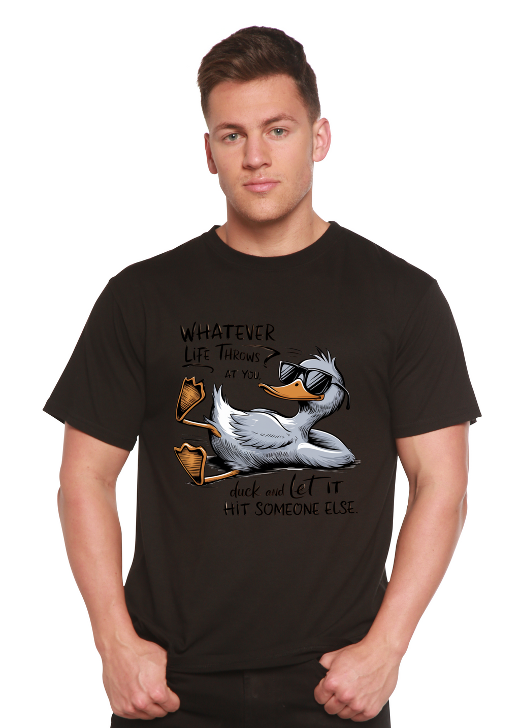Funny Graphic T-Shirt – Unisex, Bamboo Cotton, Whatever Life Throws