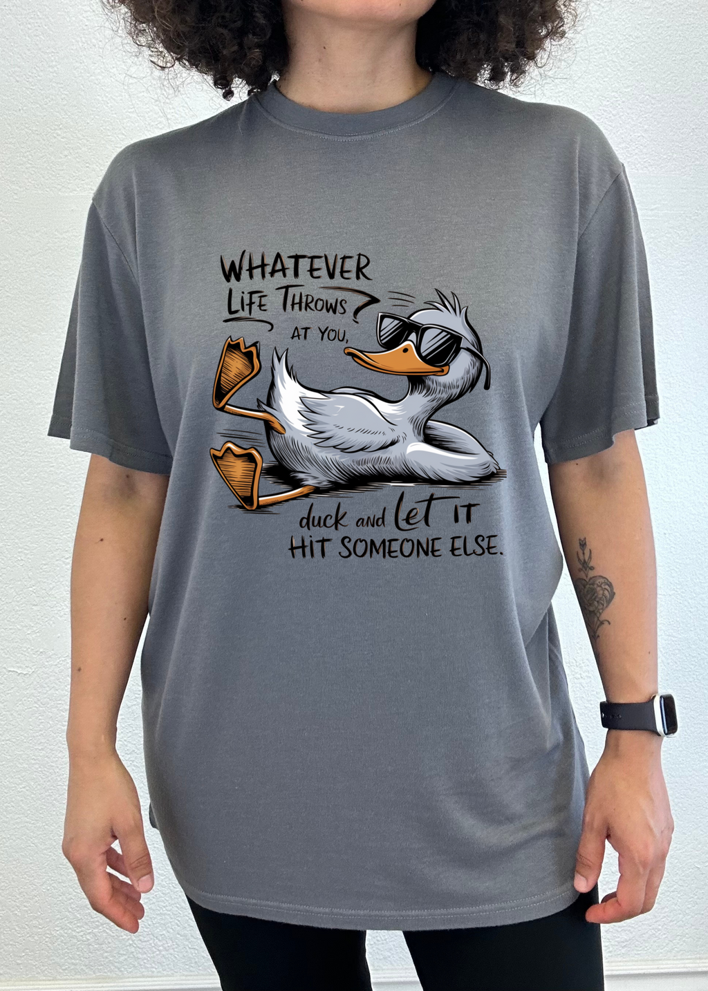 Funny Graphic T-Shirt – Unisex, Bamboo Cotton, Whatever Life Throws