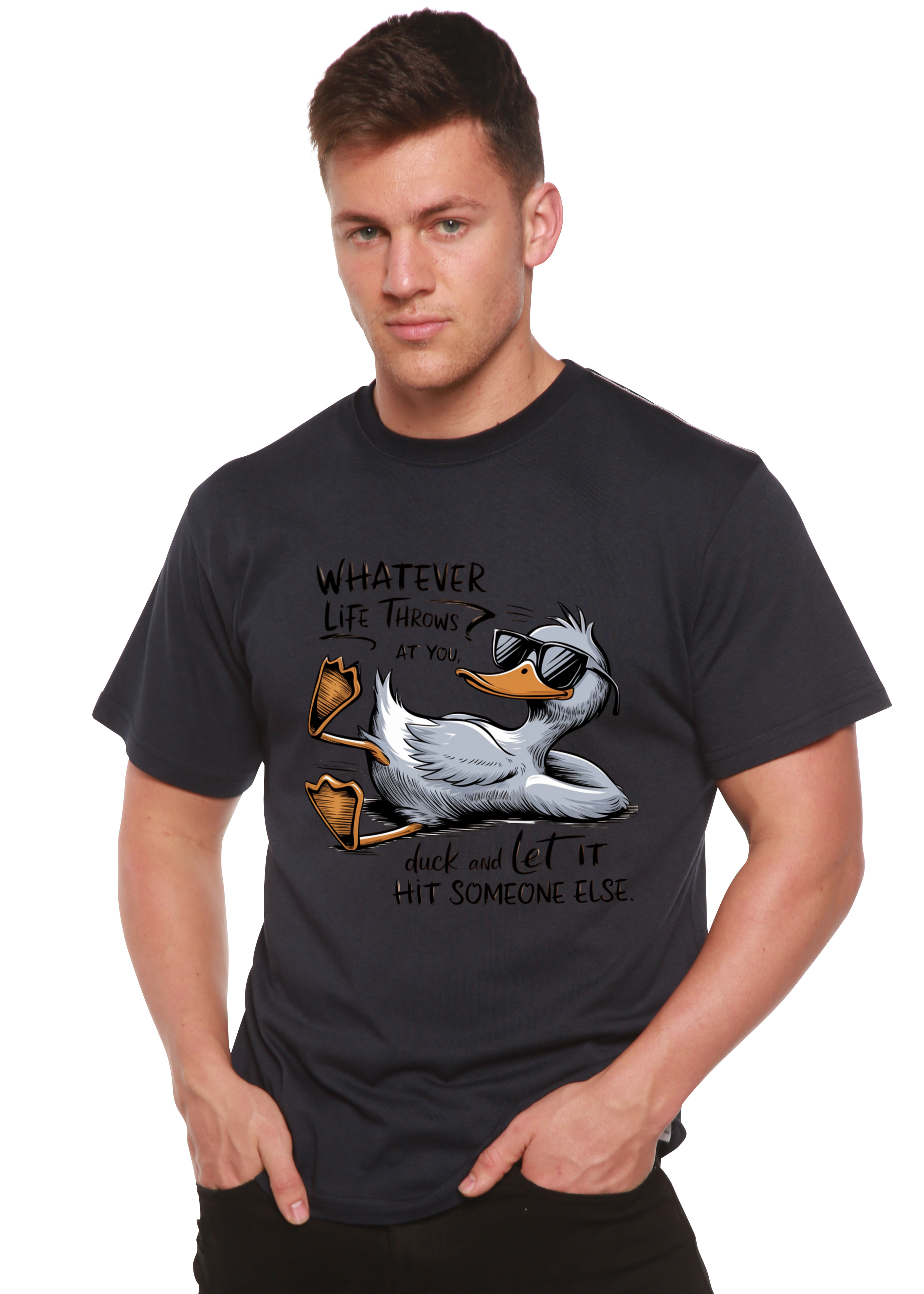Funny Graphic T-Shirt – Unisex, Bamboo Cotton, Whatever Life Throws