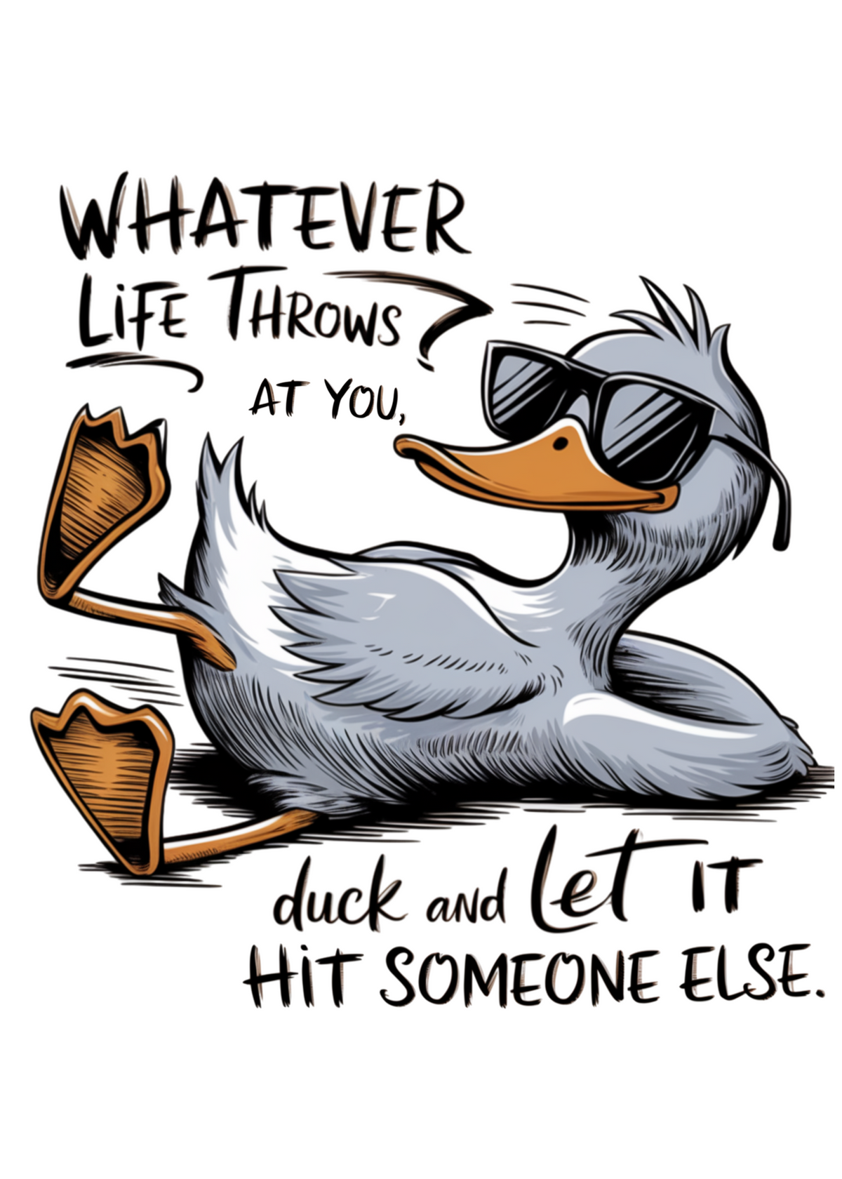 Funny Graphic T-Shirt – Unisex, Bamboo Cotton, Whatever Life Throws