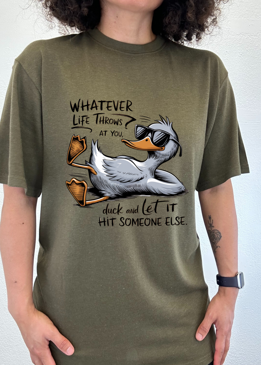 Funny Graphic T-Shirt – Unisex, Bamboo Cotton, Whatever Life Throws