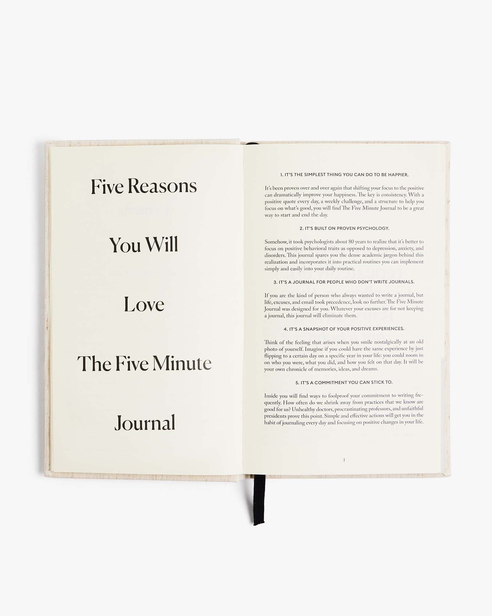Gratitude Journal – Five Minute Daily Planner, Original Linen Cover