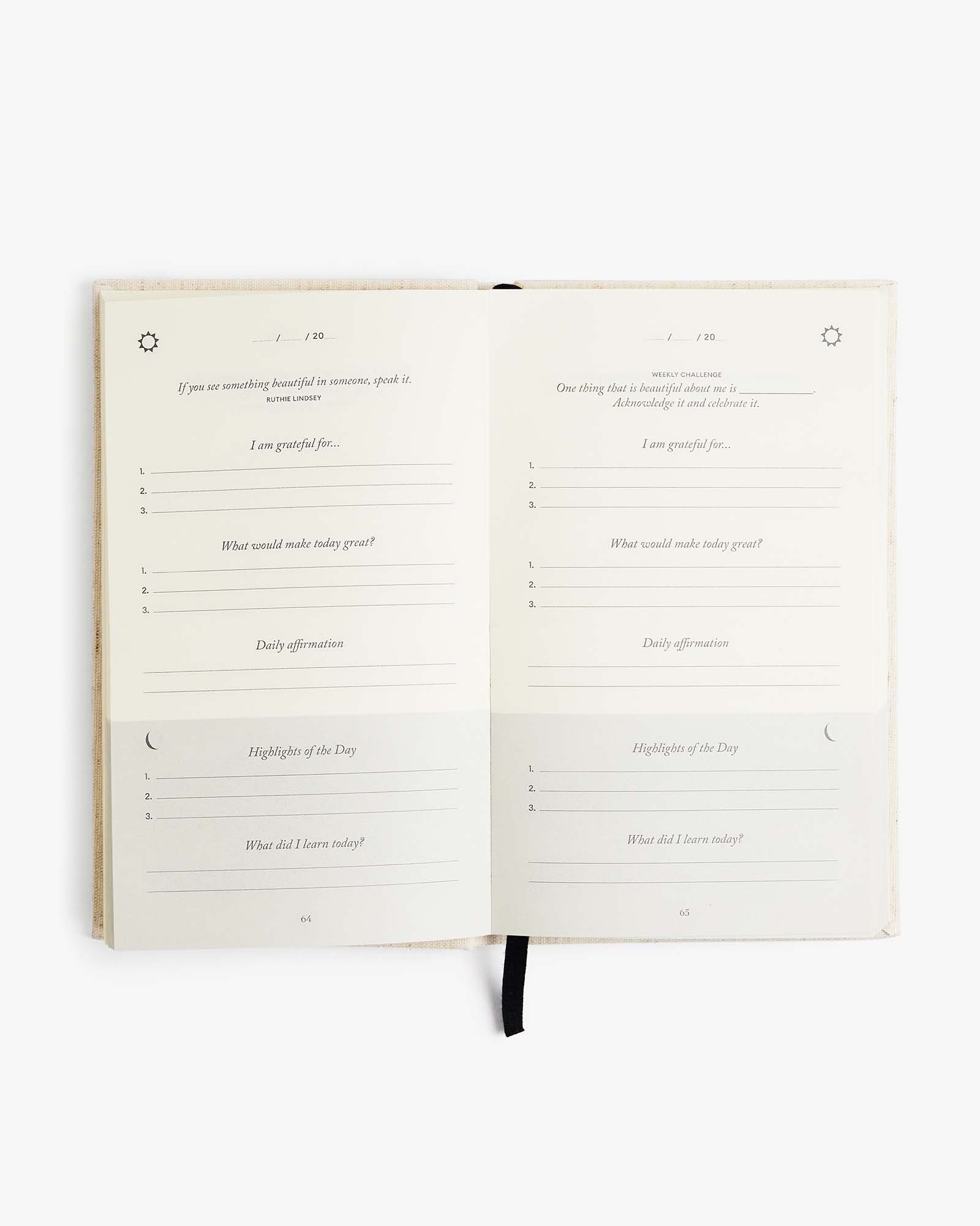 Gratitude Journal – Five Minute Daily Planner, Original Linen Cover
