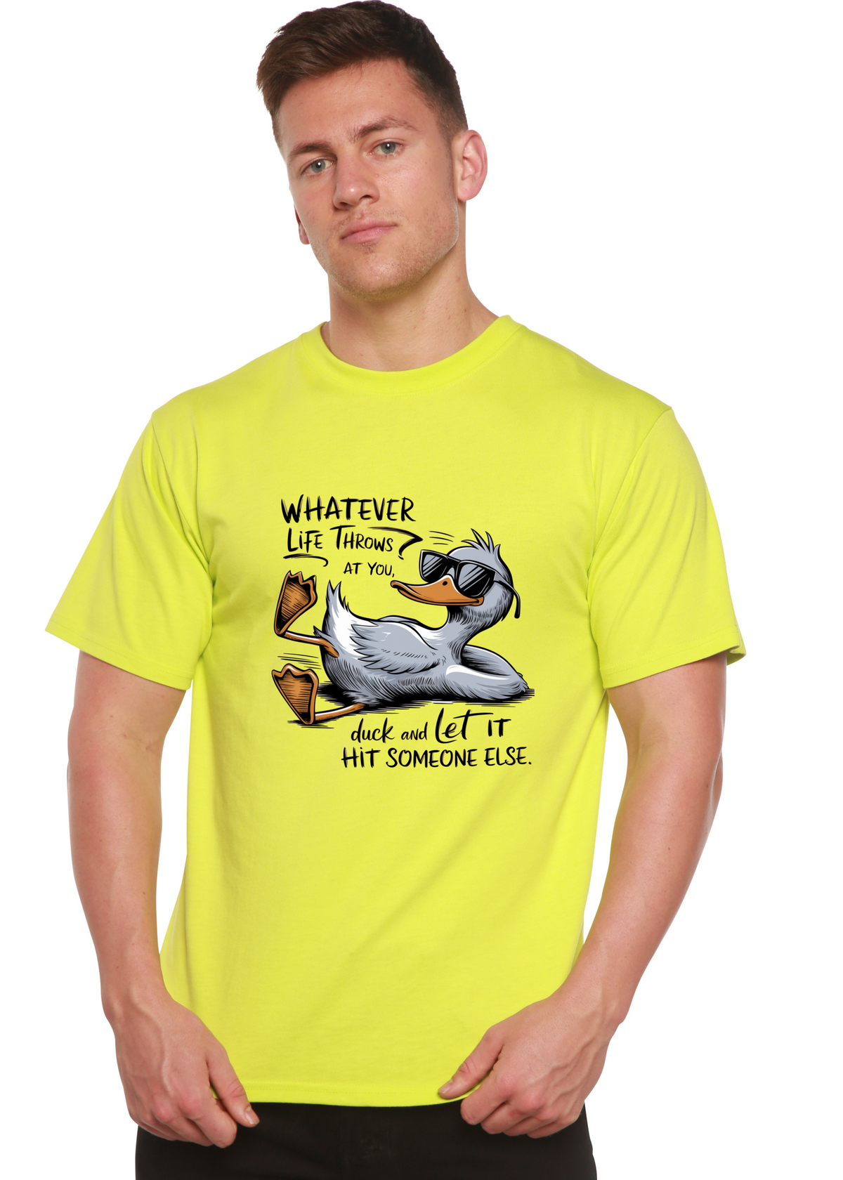 Funny Graphic T-Shirt – Unisex, Bamboo Cotton, Whatever Life Throws