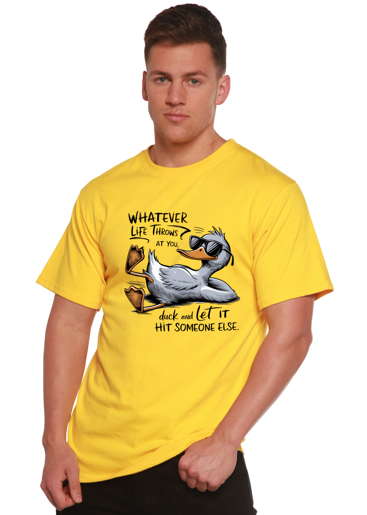 Funny Graphic T-Shirt – Unisex, Bamboo Cotton, Whatever Life Throws