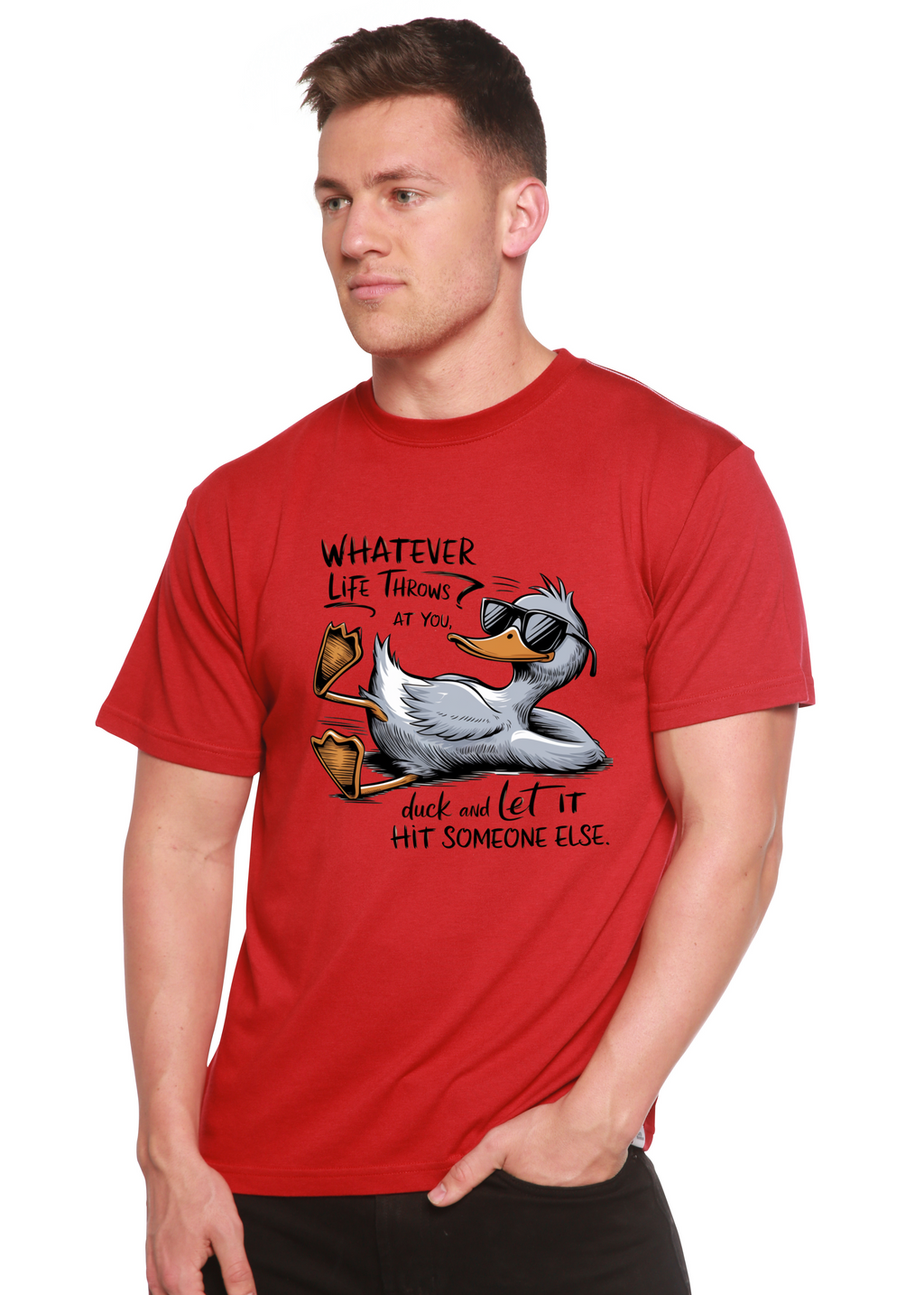 Funny Graphic T-Shirt – Unisex, Bamboo Cotton, Whatever Life Throws