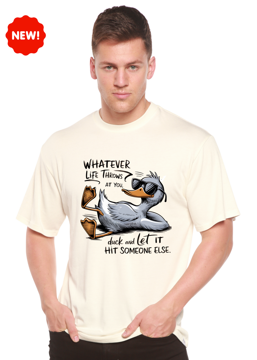 Funny Graphic T-Shirt – Unisex, Bamboo Cotton, Whatever Life Throws