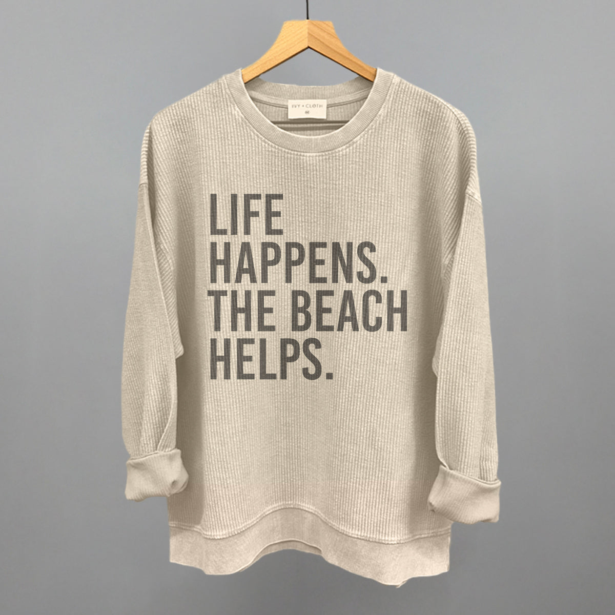 Beach Graphic Tee & Sweatshirt – Unisex, Life Happens The Beach Helps