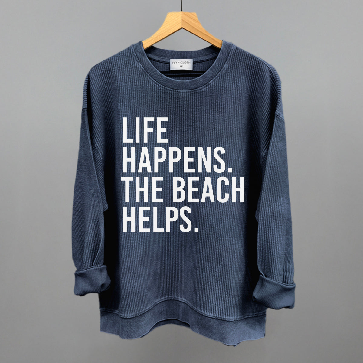 Beach Graphic Tee & Sweatshirt – Unisex, Life Happens The Beach Helps