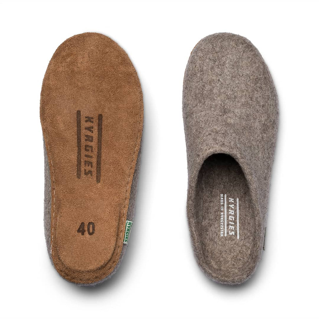 Women's Wool Slippers – Molded Sole, Low Back, Natural
