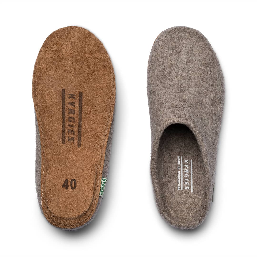 Women's Wool Slippers – Molded Sole, Low Back, Natural
