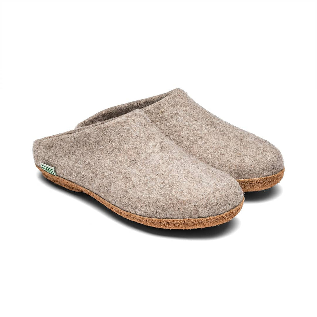 Women's Wool Slippers – Molded Sole, Low Back, Natural