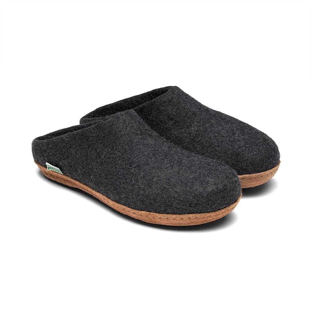 Women's Wool Slippers – Molded Sole, Low Back, Natural